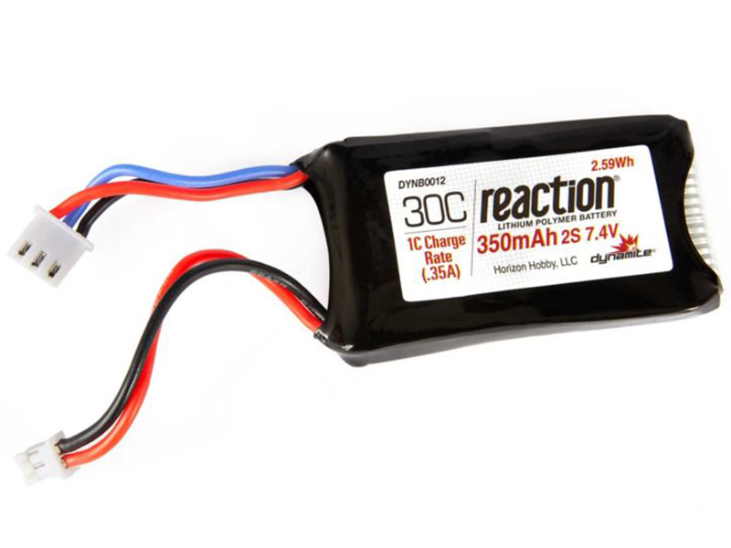 2 Cell 350mAh 7.4V 30C LiPo Battery: PH 2.0