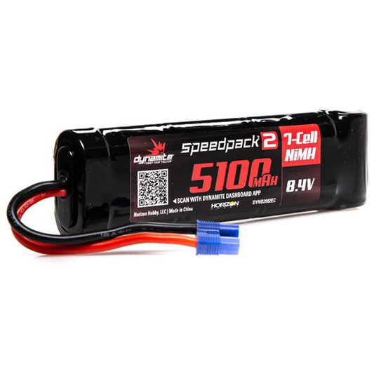 7 Cell 5100mAh 8.4V NiMH Flat, Speedpack2: EC3