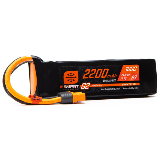 3 Cell 2200mAh 11.1V 100C Smart G2 LiPo: IC3