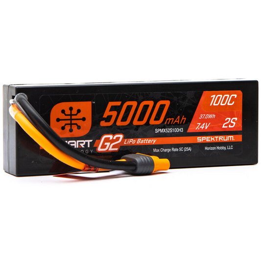 2 Cell 5000mAh 7.4V 100C Smart G2 LiPo: IC3