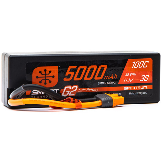 3 Cell 5000mAh 11.1V 100C Smart G2 Hard Case LiPo: IC3