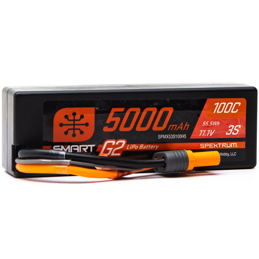 3 Cell 5000mAh 11.1V 100C Smart G2 Hard Case LiPo: IC5