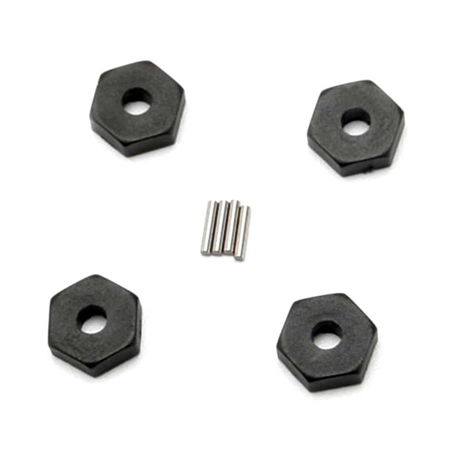 Wheel Hubs, Hex (4)/ Axle Pins (1.5x8mm) (4): 7154