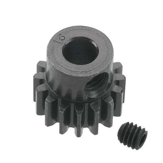 Extra Hard 16 Tooth Blackened Steel 32p Pinion 5mm