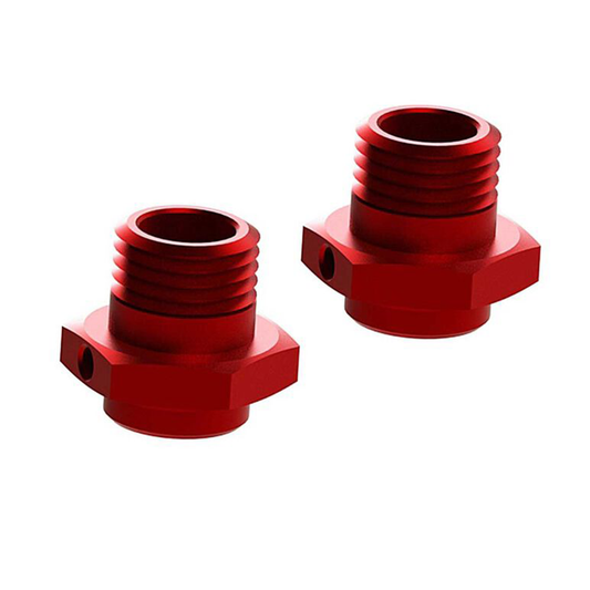 Wheel Hex Aluminum 17mm (16.5mm Thick) Red (2) ARAC9416