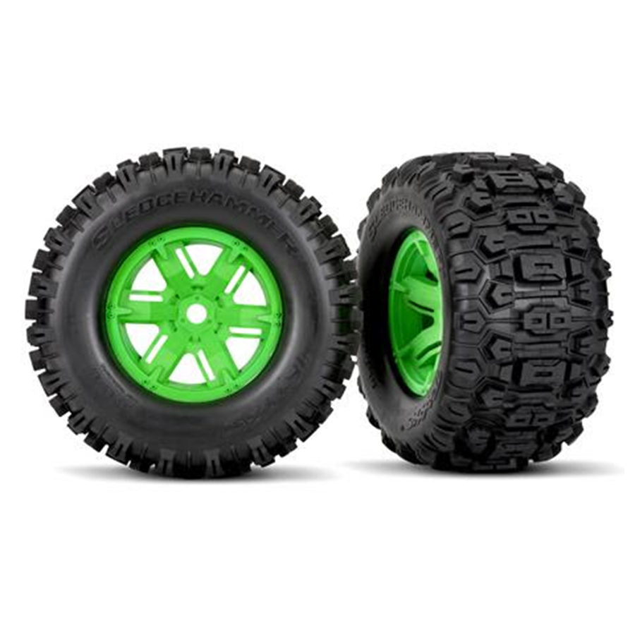 Sledgehammer, Green, T&W, Assembled (2): X-Maxx F/R