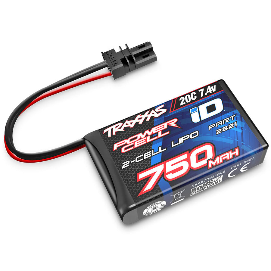 2 Cell 750mAh 7.4V 20C LiPo Battery w/TRA ID: 2821