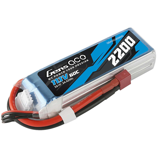 3 Cell 2200mAh 11.1V 60C Lipo Battery, Deans