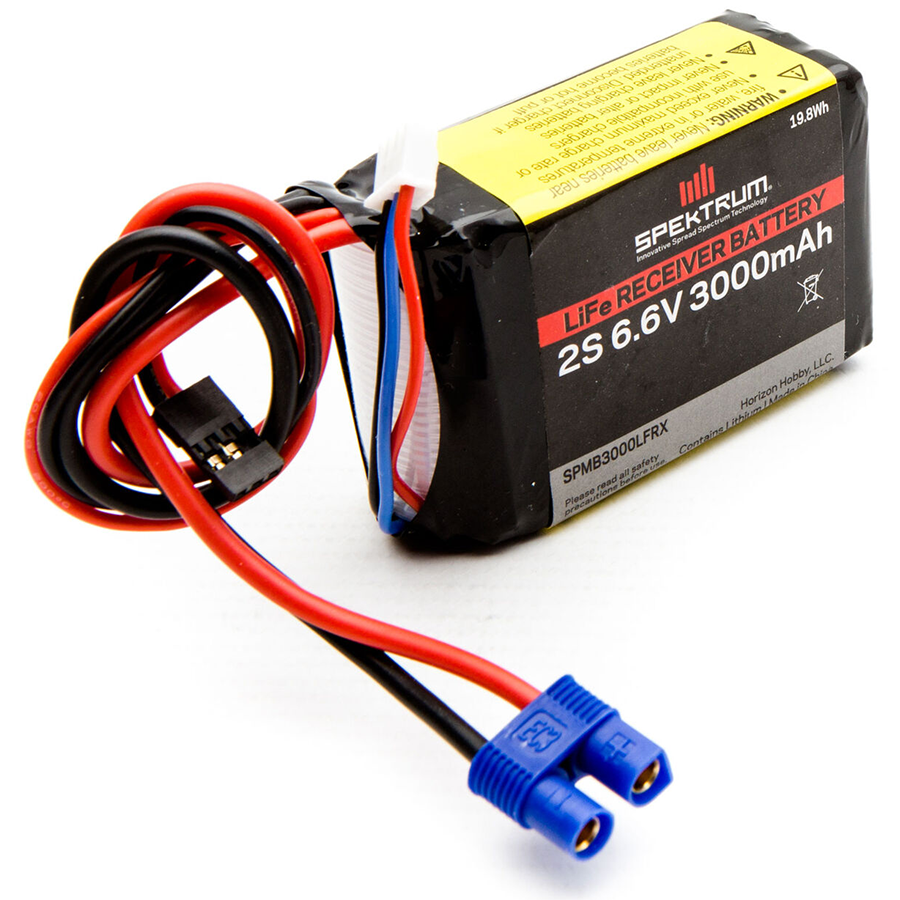 2 Cell 3000mAh 6.6V Li-Fe Receiver Battery: Universal Receiver