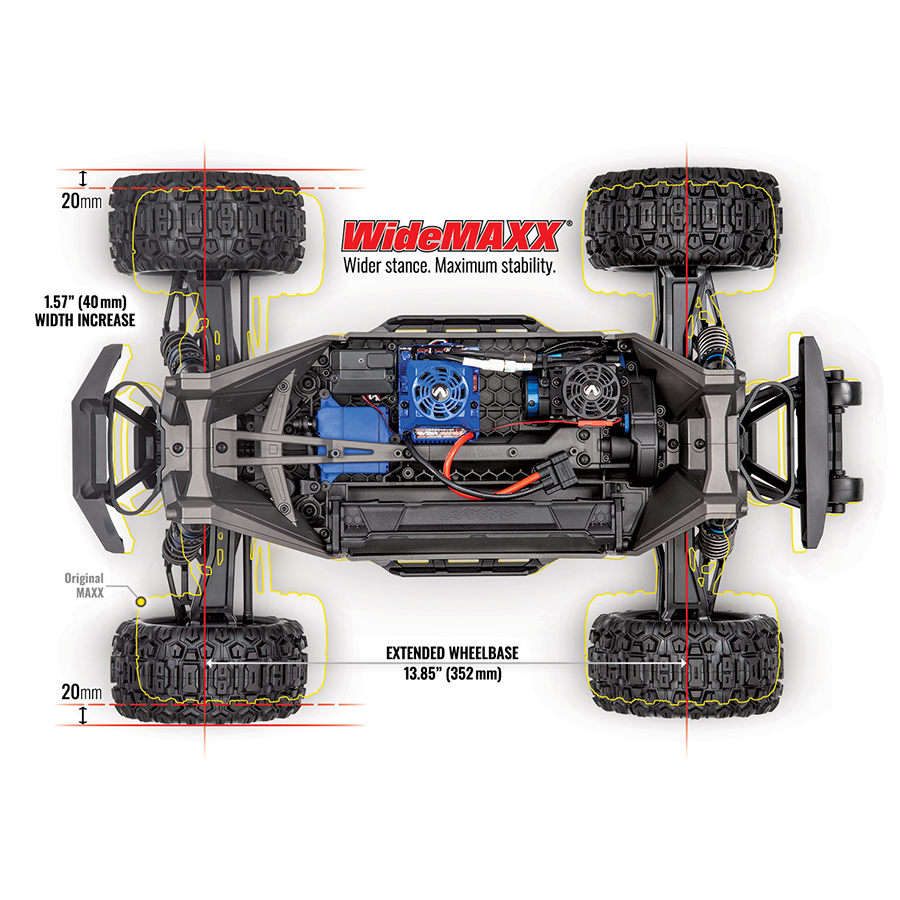 1/10 Maxx w/WideMaxx®, 4WD, RTR (Requires battery & charger): Rock N Roll