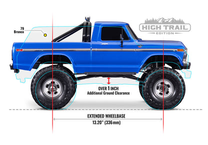 1/10 TRX-4 1979 Ford F-150 High Trail Edition: Blue (Needs Battery & Charger)