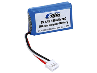 2 Cell 180mAh 7.4V 20C LiPo, 26AWG