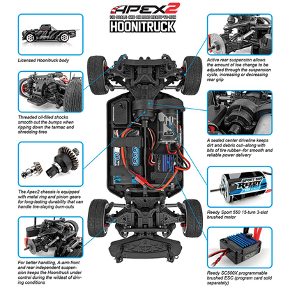 1/10 Hoonigan Apex2 Hoonitruck On-Road Electric 4wd RTR Kit - Combo