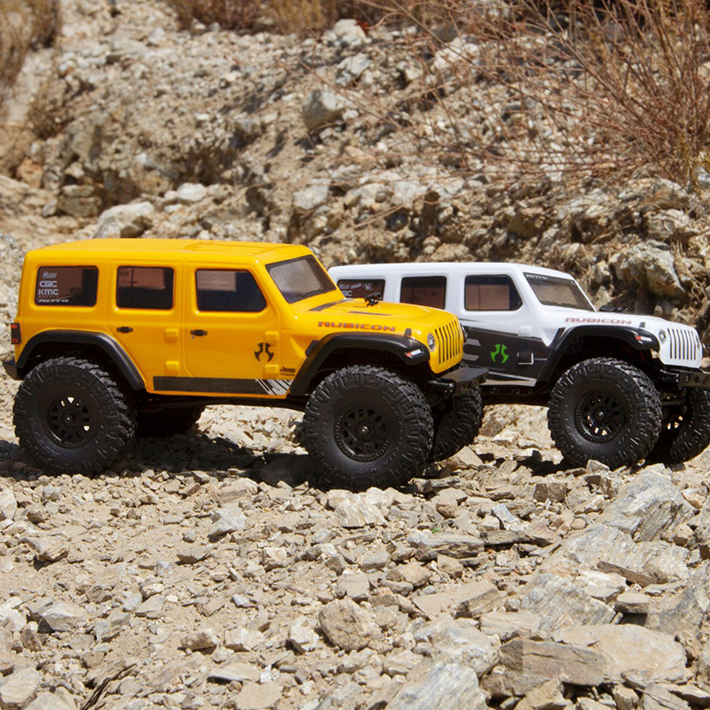 1/24SCX24 2019 Jeep Wrangler JLU CRC 4WD-RTR (Includes batttery & charger): Yellow