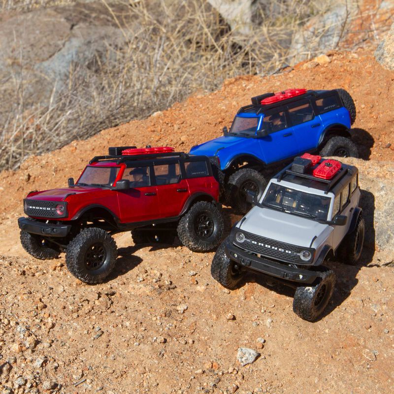 1/24 SCX24 2021 Ford Bronco 4WD Truck Brushed RTR, Red (w/Battery & Charger)