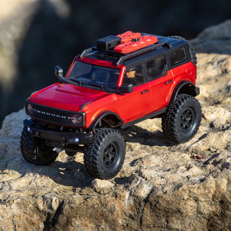 1/24 SCX24 2021 Ford Bronco 4WD Truck Brushed RTR, Red (w/Battery & Charger)