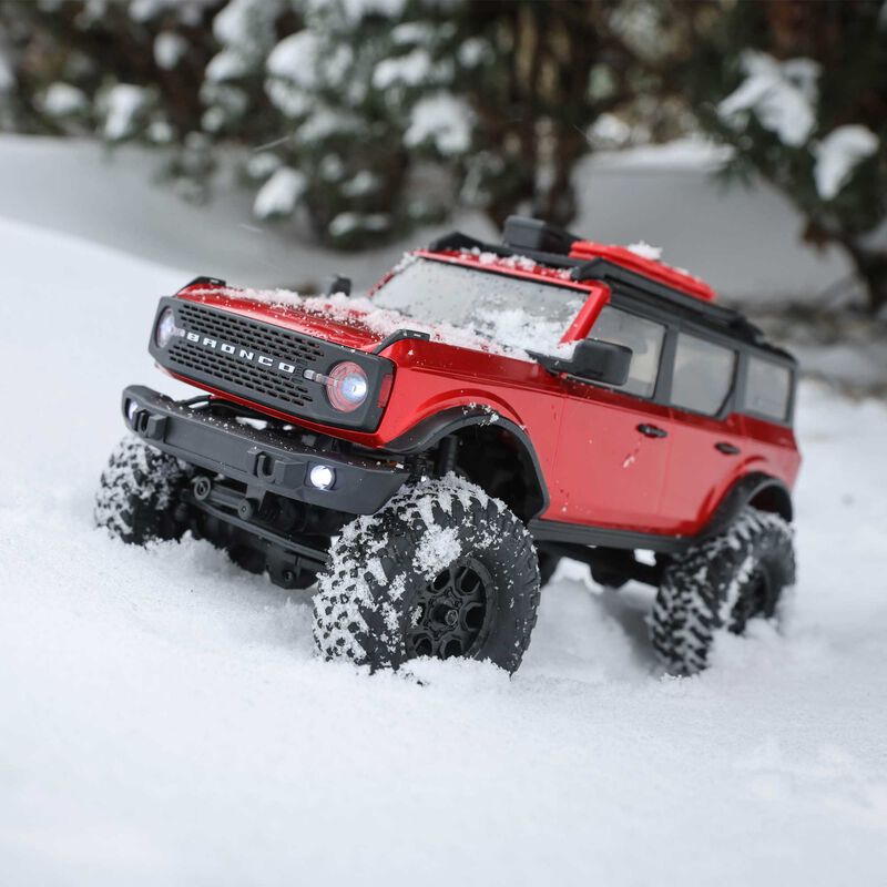 1/24 SCX24 2021 Ford Bronco 4WD Truck Brushed RTR, Red (w/Battery & Charger)