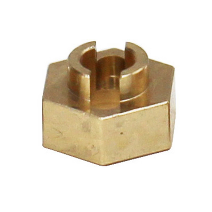 Brass Stock Wheels hub 7mm Hex SCX24