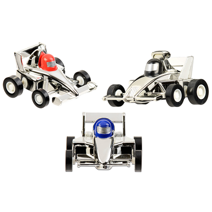 Pull Back Race Cars, Silver, 3-pack