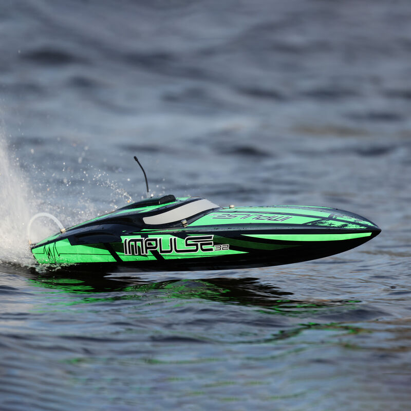 Impulse 32" Brushless Deep-V RTR with Smart, Black/Green