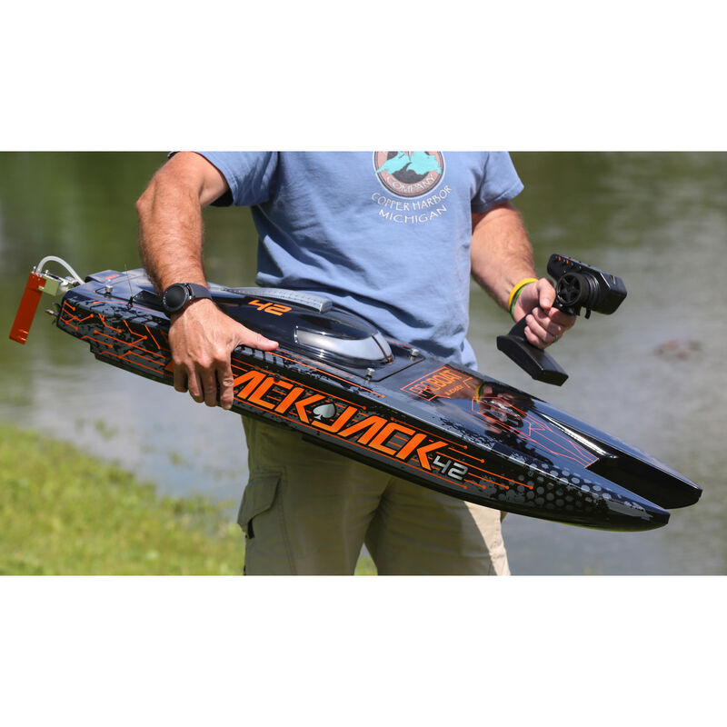 Blackjack 42" BL 8s Catamaran, SMART RTR: Black/Orange