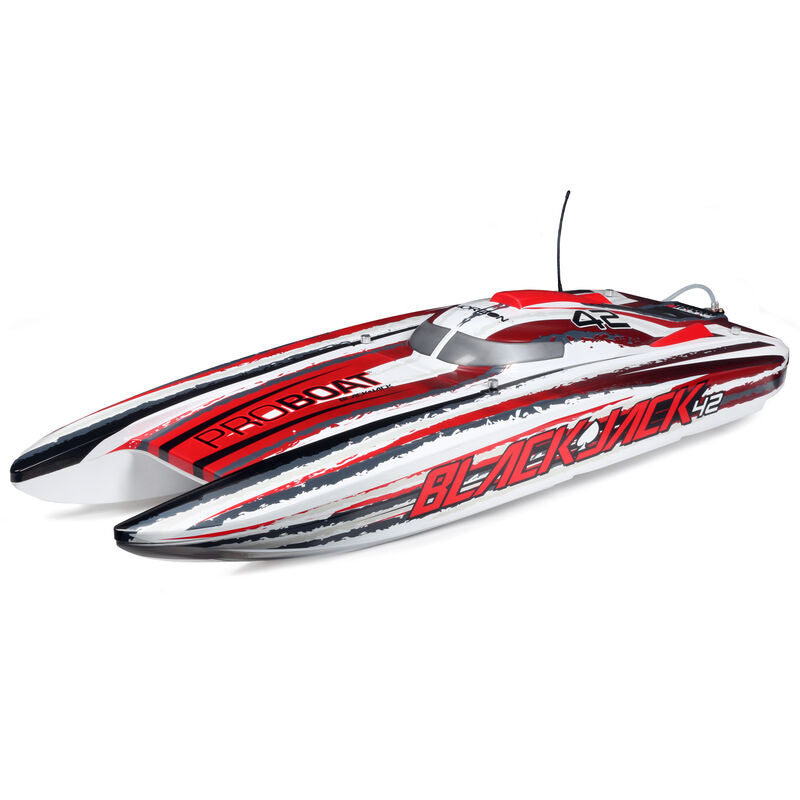 Blackjack 42" BL 8s Catamaran, SMART RTR: White/Red