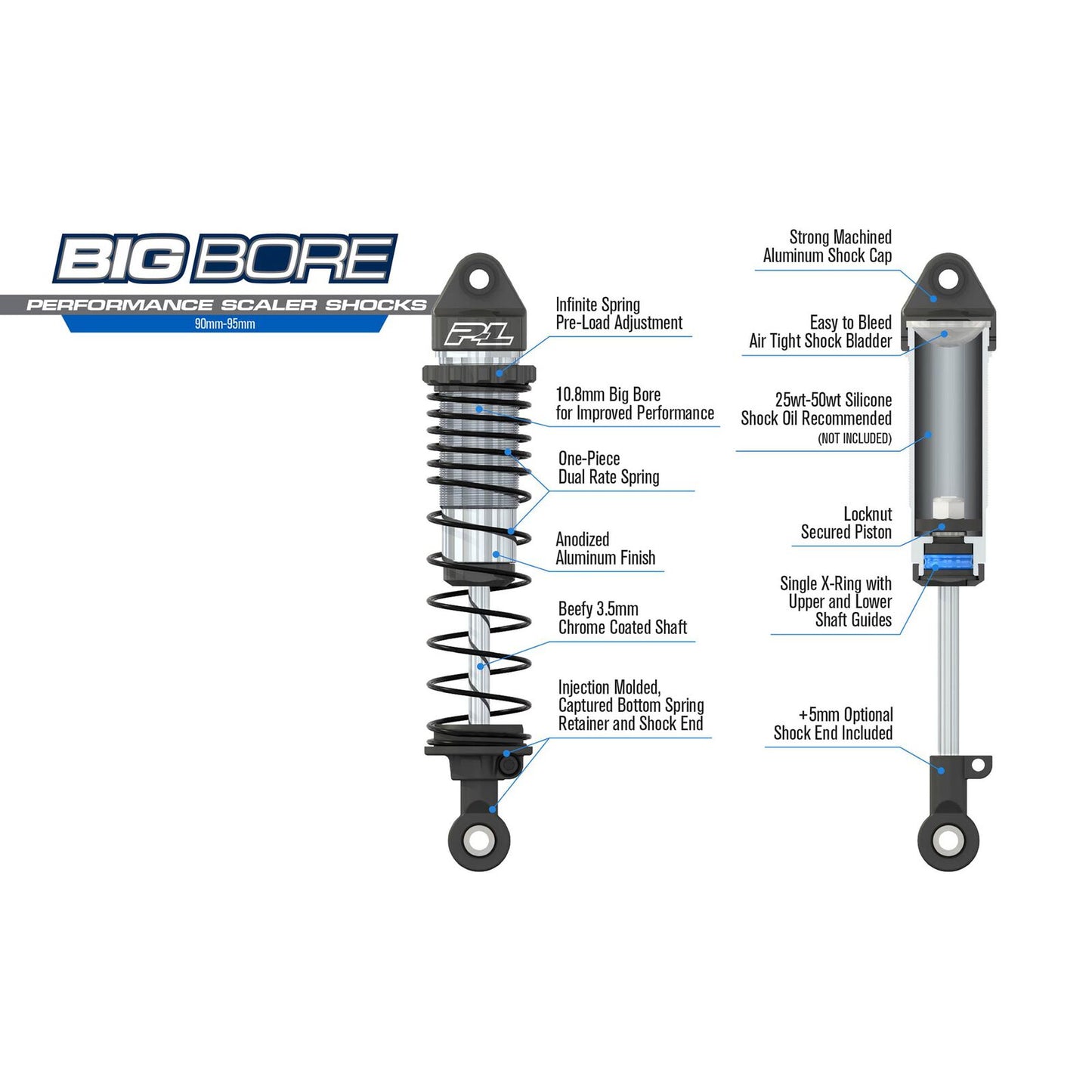 Big Bore Scaler Shocks (90mm-95mm) F/R