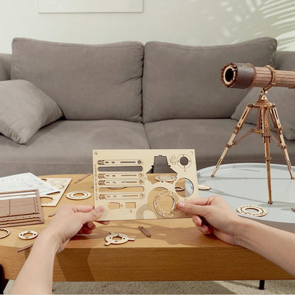 Mechanical Wood Models; Monocular Telescope