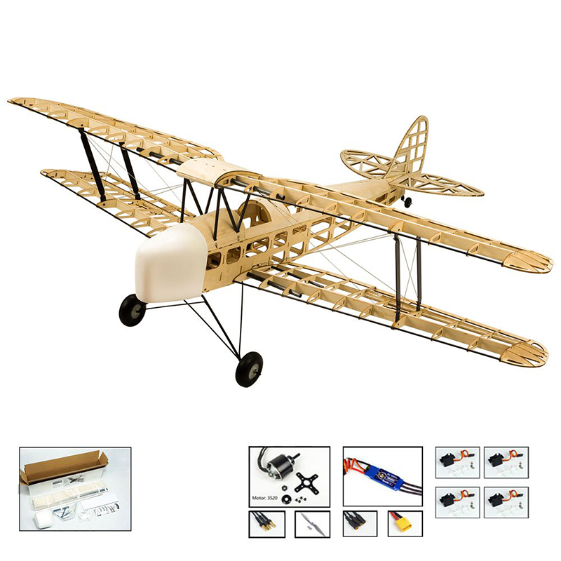 EP & GP Tiger Moth Balsa Kit (1.4m), Motor, ESC, Servo