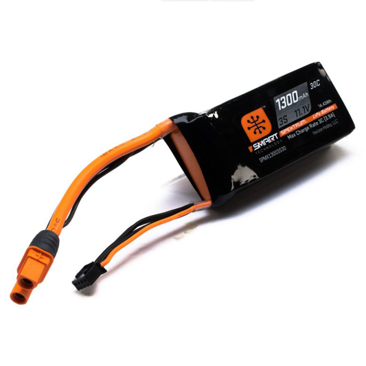 3 Cell 1300mAh 11.1V 30C Smart G1 LiPo w/IC3