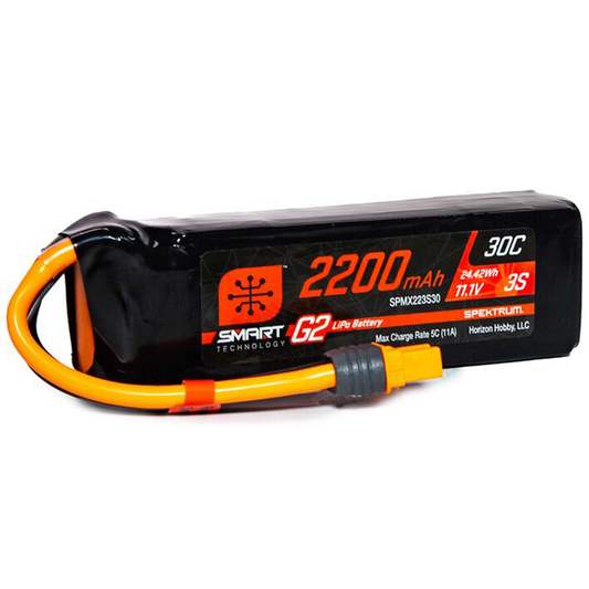 3 Cell 2200mAh 11.1V 30C Smart G2 LiPo: IC3