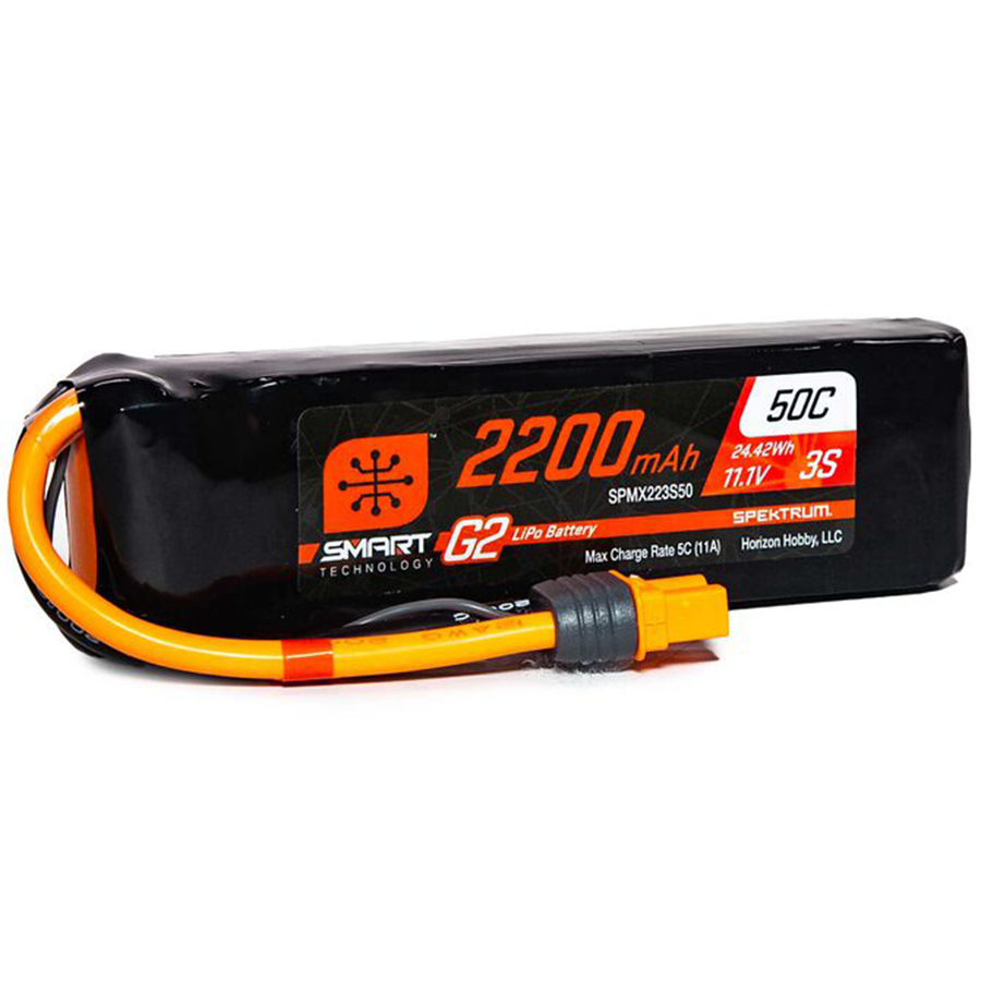 3 Cell 2200mAh 11.1V 50C Smart G2 LiPo: IC3