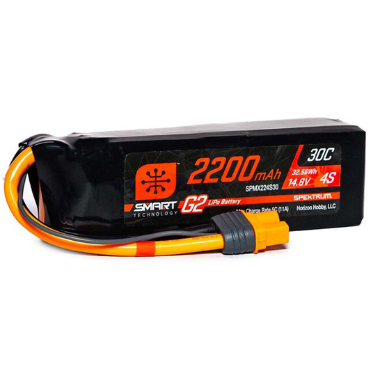 4 Cell 2200mAh 14.8V 30C Smart LiPo G2: IC3