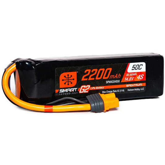 4 Cell 2200mAh 14.8V 50C Smart G2 LiPo: IC3