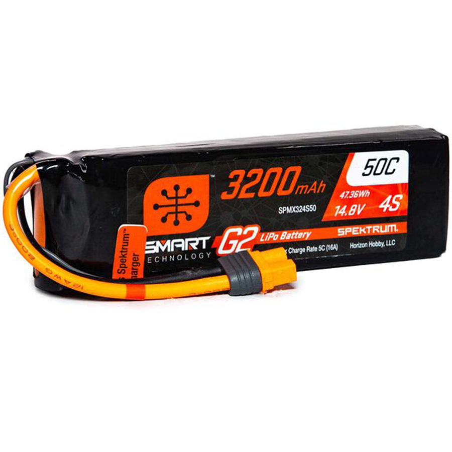 4 Cell 3200mAh 14.8V 50C Smart G2 LiPo: IC3