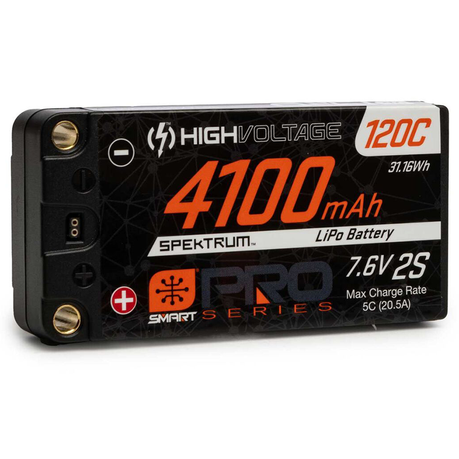 2 Cell 4100mAh 7.6V Smart Pro Race HV LiPo 120C: 5mm