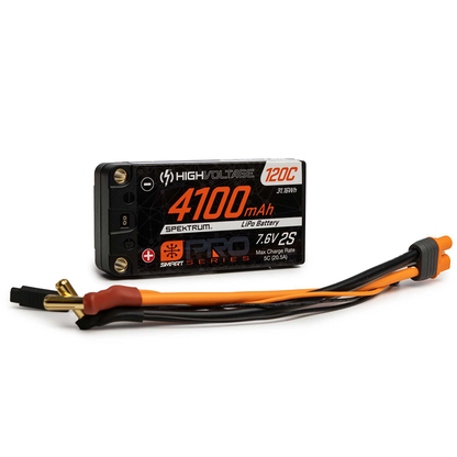 2 Cell 4100mAh 7.6V Smart Pro Race HV LiPo 120C: 5mm