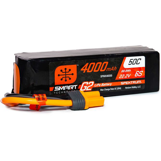 6 Cell 4000mAh 22.2V 50C Smart G2 LiPo: IC5