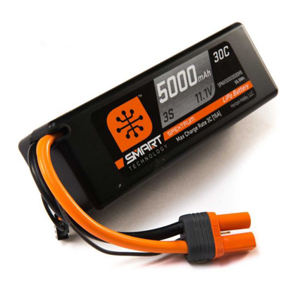 2 Cell 5000mAh 7.4V 50C Smart G1 LiPo, Hardcase: IC5