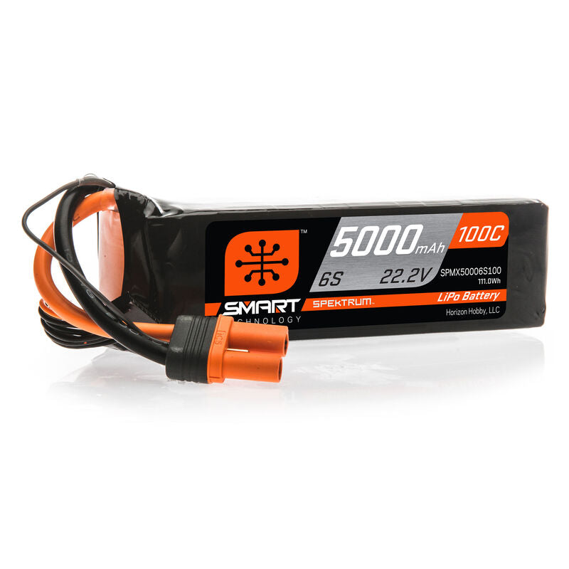 6 Cell 5000mAh 22.2V 100C Smart G1 LiPo Battery IC5