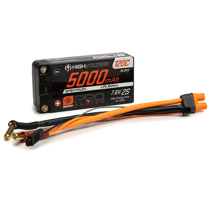 2 Cell 5000mAh 7.6V Smart Pro Race HV LiPo 120C: 5mm