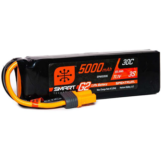 3 Cell 5000mAh 11.1V 30C Hard Case Smart LiPo G2: IC5