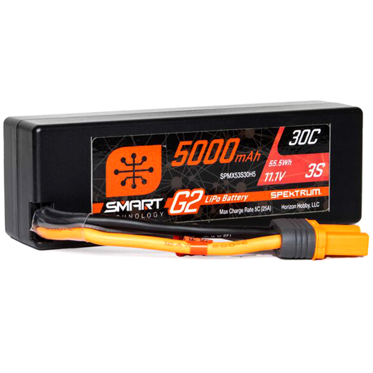 3 Cell 5000mAh 11.1V 30C Hard Case Smart LiPo G2: IC5