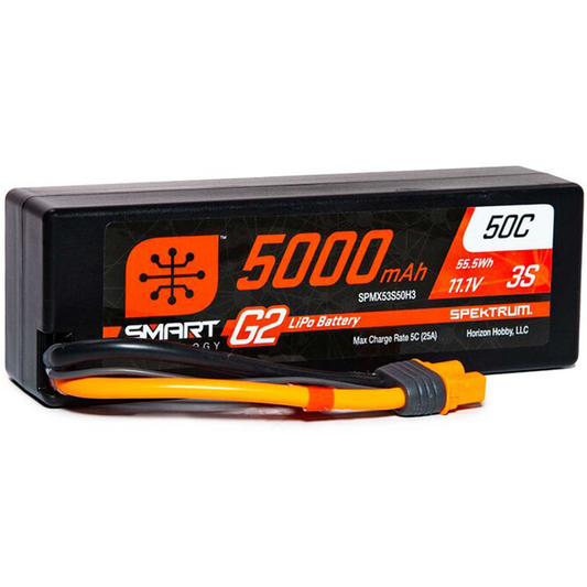 3 Cell 5000mAh 11.1V 50C Hard Case Smart LiPo G2: IC3