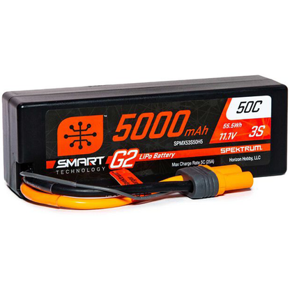 3 Cell 5000mAh 11.1V 50C Hard Case Smart LiPo G2: IC5