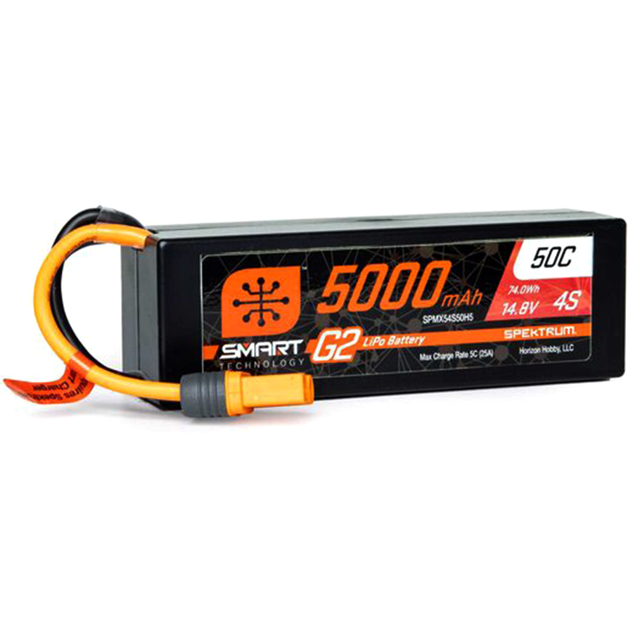 4 Cell 5000mAh 14.8V 50C Hard Case Smart LiPo G2: IC5