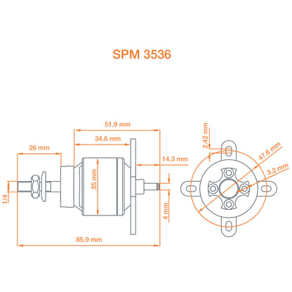 Avian 3536-1200Kv Outrunner Brushless Motor