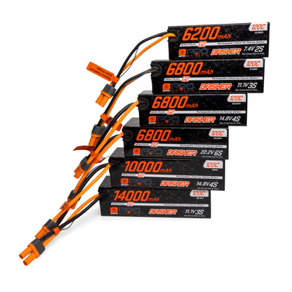 2 Cell 6200mAh 7.4V 120C Smart Pro Basher LiPo: IC5