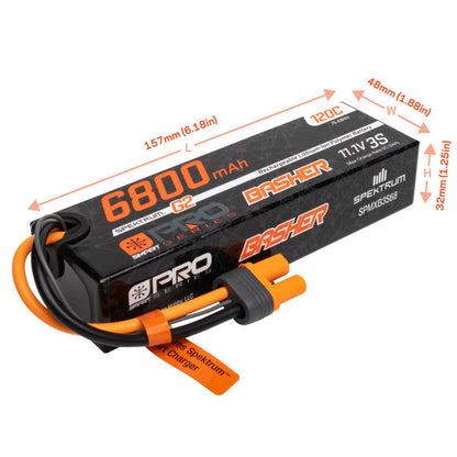 3 Cell 6800mAh 11.1V 120C Smart Pro Basher LiPo: IC5