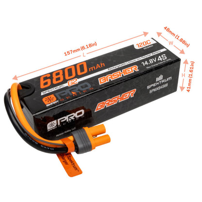 4 Cell 6800mAh 14.8V 120C Smart Pro Basher LiPo: IC5